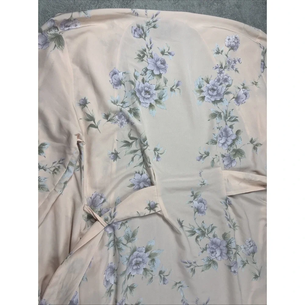 Jones New York Peach Floral Design Robe Size L/XL
